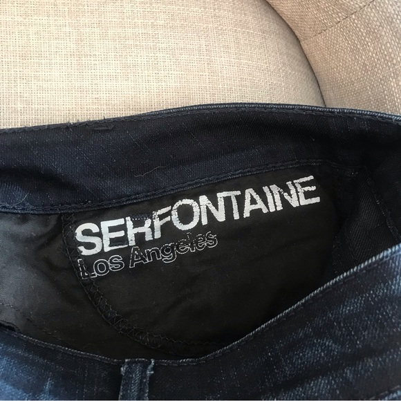 SERFONTAINE | The Euphoria Blue Denim Skinny Jeans With Dark Wash Size 27 - Picture 7 of 14